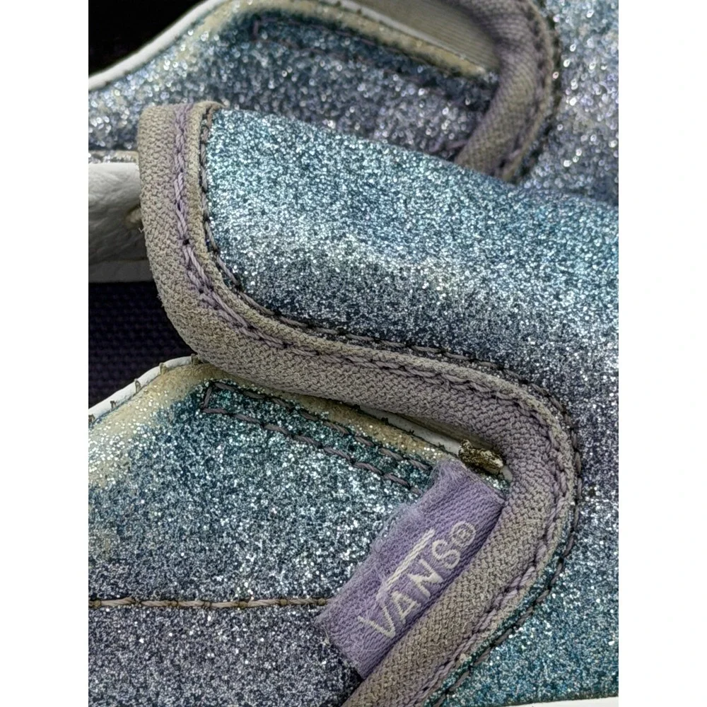 Vans Kids Classic Slip On Ombré Glitter Color way Sparkle Blue/ Purple Size 13